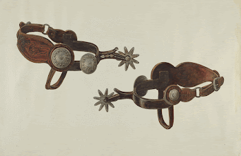 Silver Dollar Spurs (ca.1938) by Cecil | Free Photo - rawpixel