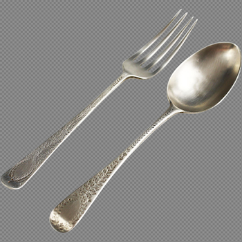 Silver Fork PNG Background Image