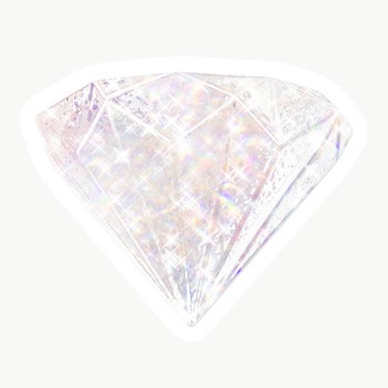 Silver holographic diamond sticker with white border | Free  transparent png - 2347439