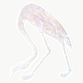 Silver holographic flamingo illustration | Free  transparent png - 2337479