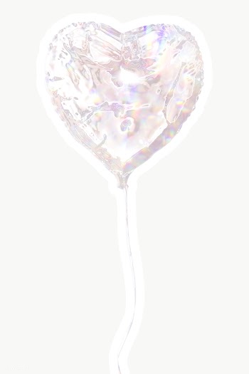Silver holographic heart shaped balloon sticker with white border | Free  transparent png - 2346958