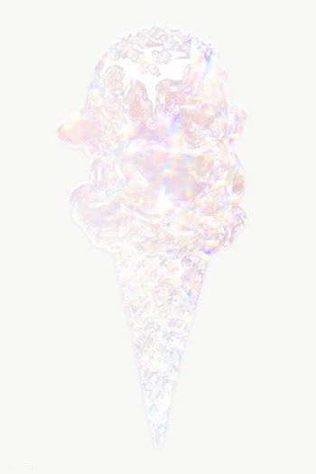 Silver holographic ice cream cone design element | Free  transparent png - 2345963