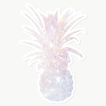 Silver holographic pineapple sticker design element | Free  transparent png - 2338002