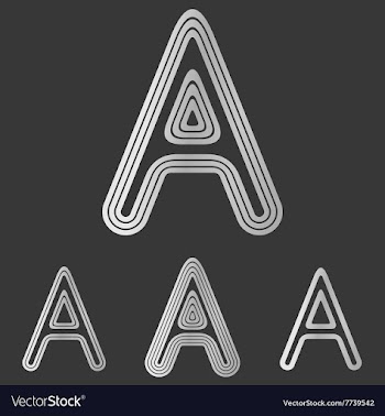 Silver line a logo design set vector image