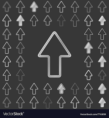 Silver line arrow icon design set vector image