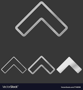 Silver line arrow logo design set vector image