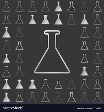 Silver line chemistry icon design set vector image