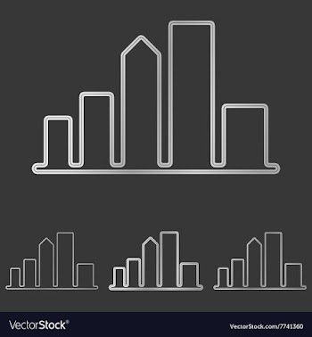 Silver line city logo design set vector image