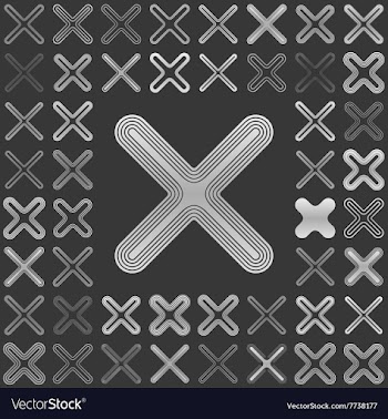 Silver line close icon design set vector image