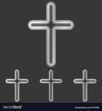 Silver line cross logo design set vector image