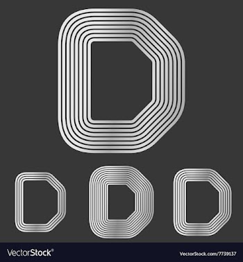 Silver line d logo design set vector image