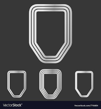 Silver line defense logo design set vector image