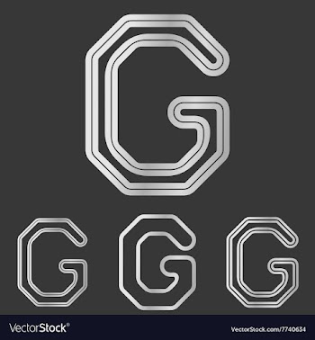 Silver line g logo design set vector image
