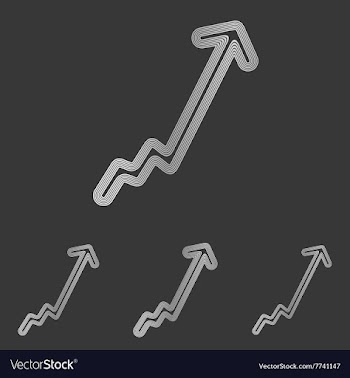 Silver line growth logo design set vector image