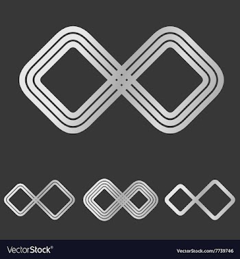 Silver line infinity logo design set vector image
