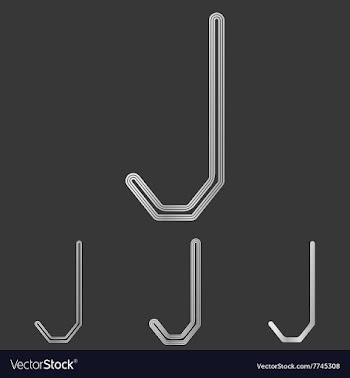 Silver line j logo design set vector image