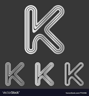 Silver line k logo design set vector image