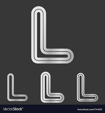 Silver line l logo design set vector image