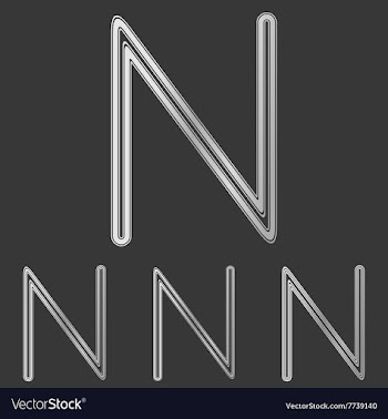 Silver line n logo design set vector image