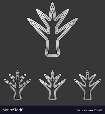 Silver line plant logo design set vector image