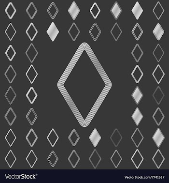 Silver line rhombus icon design set vector image