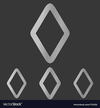 Silver line rhombus logo design set vector image