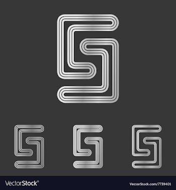Silver line s logo design set vector image