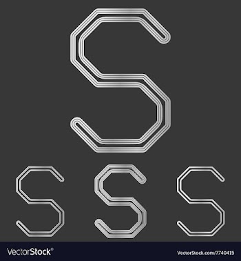 Silver line s logo design set vector image