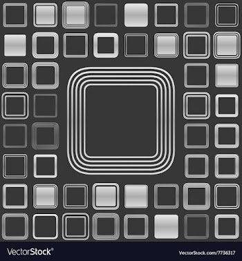 Silver line square logo design set vector image