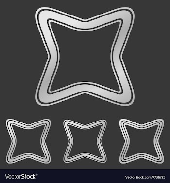 Silver line square logo design set vector image