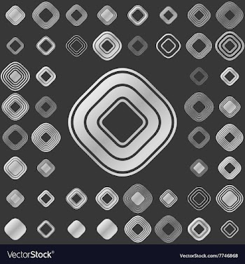 Silver line square logo design set vector image