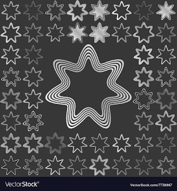 Silver line star logo design set vector image