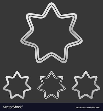 Silver line star logo design set vector image