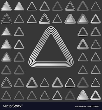 Silver line triangle icon design set vector image