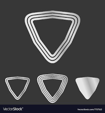 Silver line triangle logo design set vector image