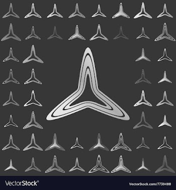 Silver line triangle logo design set vector image