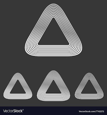 Silver line triangle logo design set vector image