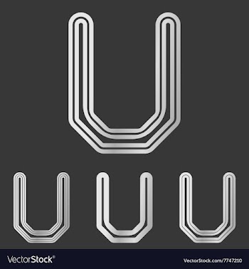 Silver line u logo design set vector image
