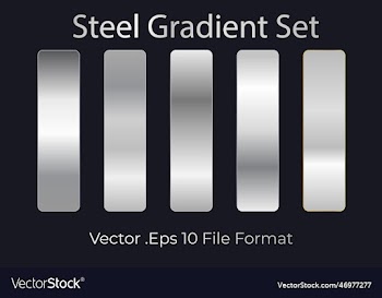 silver metal steel gradient color set eps