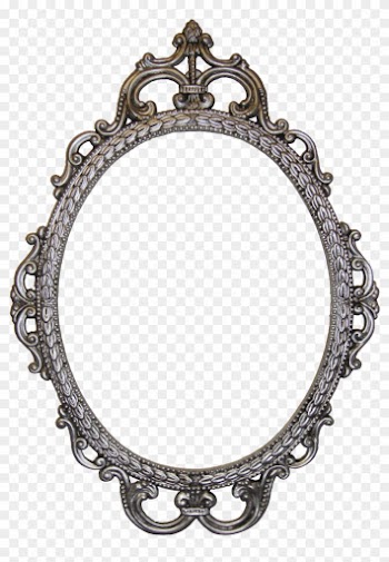 Silver Mirror Clipart - Old Picture Frames Oval