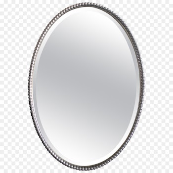 Silver Mirror Oval - oval stamp 