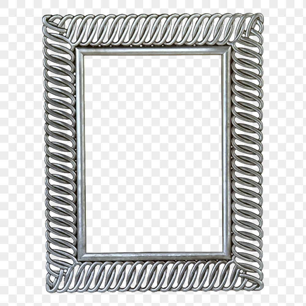 Silver ornamental png frame sticker, | Free PNG - rawpixel