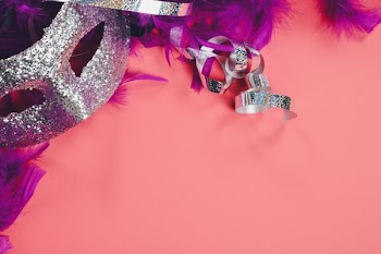 Silver Party Mask On Pink