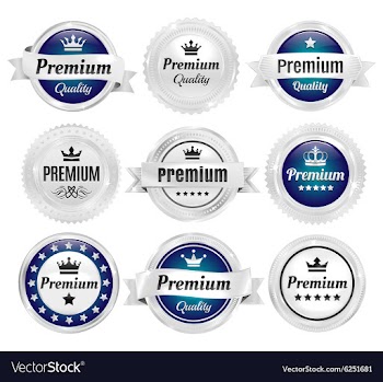 Silver Premium Quality Badges vector image
