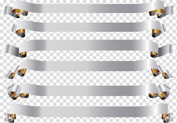 Silver Ribbon, Silver ribbon tags transparent background PNG clipart