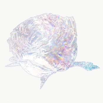 Silver rose holographic style design element | Free  transparent png - 2338044