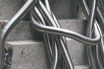 Silver Tubes Abstract Art