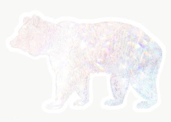 Silvery holographic bear sticker with a white border | Free  transparent png - 2355748