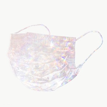 Silvery holographic face mask design element | Free  transparent png - 2353022