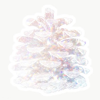 Silvery holographic pine cone sticker with a white border | Free  transparent png - 2355754
